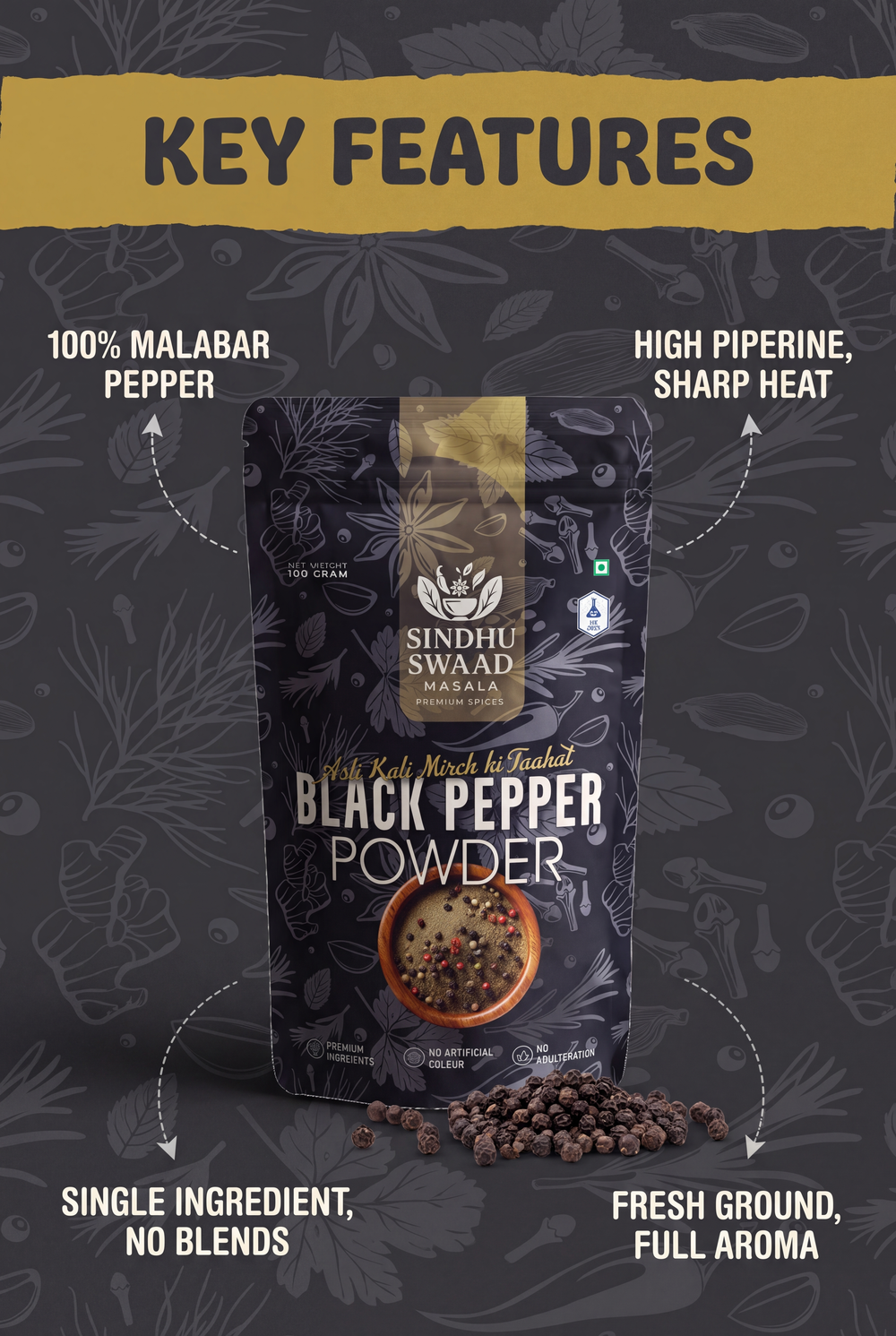 Sindhu Swaad Black Pepper Powder – image 2