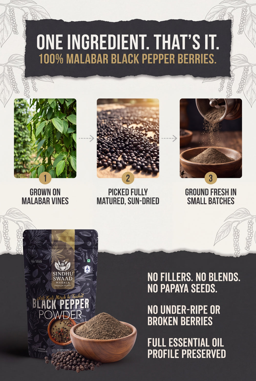 Sindhu Swaad Black Pepper Powder – image 5